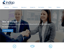 Tablet Screenshot of indigo-insurance.com